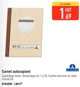 Plein ciel Carnet autocopiant offre
