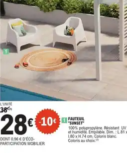 E.Leclerc Brico Fauteuil sunset offre