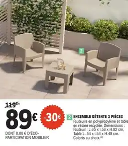 E.Leclerc Brico Ensemble détente 3 piÚces offre