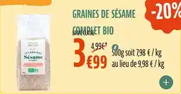 La Vie Claire Graines de sesame comet bio offre