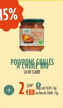 La Vie Claire Poivrons grilles a lhuile bio offre