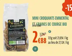 La Vie Claire Mini croquants emmental et graines de courge bio offre