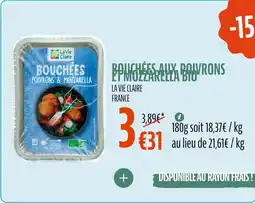 La Vie Claire Bouchées aux roivrons et mozzarella offre