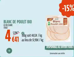 La Vie Claire Blanc de poulet bio offre