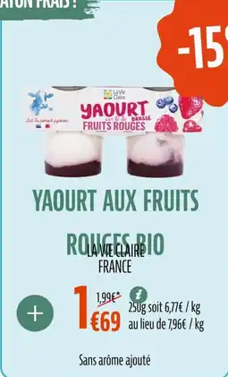 La Vie Claire Yaourt aux fruits rouges bio offre