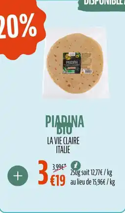 La Vie Claire Piadina bio offre