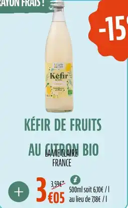 La Vie Claire Kéfir de fruits au citron bio offre
