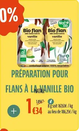 La Vie Claire Préparation pour flans à la vanille bio offre