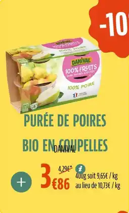 La Vie Claire Purée de poires bio en coupelles offre