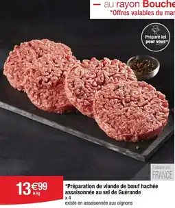 Cora PrĂ©paration de viande de bĆuf hachĂ©e assaisonnĂ©e au sel de guĂ©rande offre