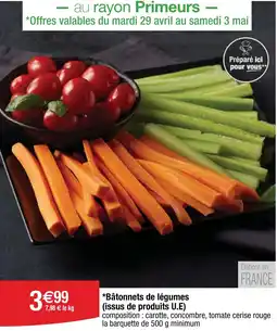 Cora Bùtonnets de légumes issus de produits u e offre