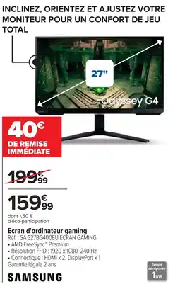 Cora Ecran d'ordinateur gaming SAMSUNG offre
