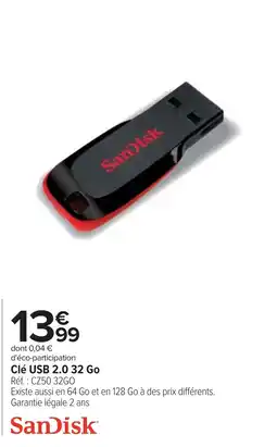 Cora Clé USB 2.0 32 Go SanDisk offre