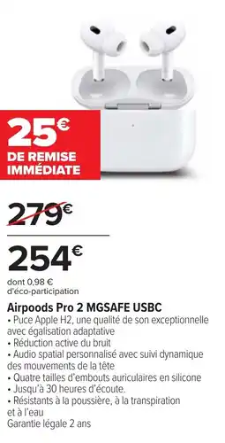 Cora Airpoods Pro 2 MGSAFE USBC offre