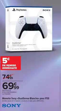 Cora Manette sony dualsense blanche pour ps5 SONY offre