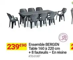 Oogarden Ensemble bergen table + 8 fauteuils en résine offre
