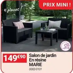 Oogarden Salon de jardin en résine marie offre