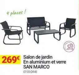 Oogarden Salon de jardin en aluminium et verre san marco offre