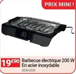 Oogarden Barbecue électrique 200 w en acier inoxydable offre