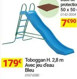 Oogarden Toboggan h. 2,8 m avec jeu d'eau bleu offre