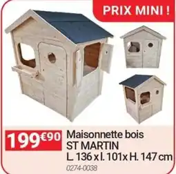 Oogarden Maisonnette bois st martin offre