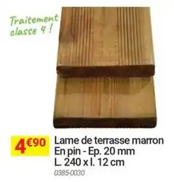 Oogarden Lame de terrasse marron en pin offre