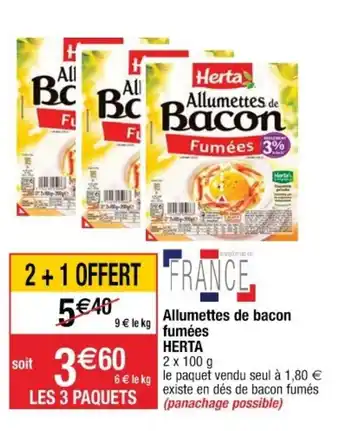 Allumettes de bacon fumées
