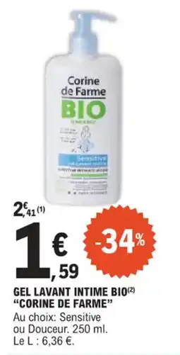 E.Leclerc Gel lavant intime bio corine de farme offre