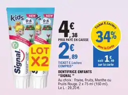 E.Leclerc Dentifrice enfants signal offre