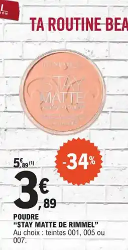 E.Leclerc Poudre stay matte de rimmel offre