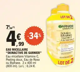 E.Leclerc Eau micellaire skinactive de garnier offre