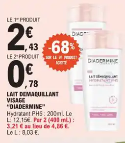E.Leclerc Lait demaquillant visage diadermine offre