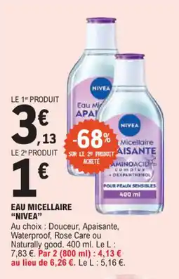 E.Leclerc Eau micellaire nivea offre