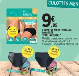 E.Leclerc Culottes menstruelles lavables feel natural offre
