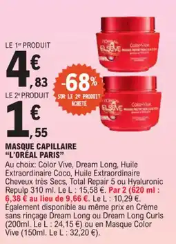 E.Leclerc Masque capillaire l'oréal paris offre