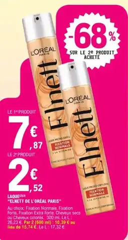 E.Leclerc Laque elnett de l'oréal paris offre