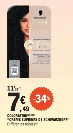 E.Leclerc Coloration creme supreme de schwarzkopf offre