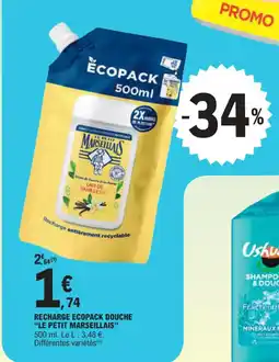 E.Leclerc Recharge ecopack douche le petit marseillais offre