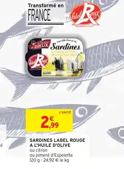 Intermarché Sardines label rouge a l'huile d'olive offre