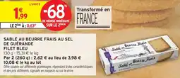 Intermarché Filet Bleu Sablé au beurre frais au sel de Guérande offre