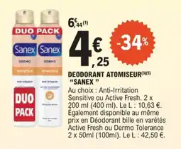 E.Leclerc Deodorant atomiseur sanex offre