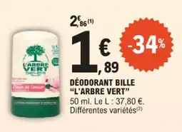 E.Leclerc Déodorant bille l'arbre vert offre
