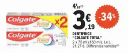 E.Leclerc Dentifrice colgate total offre