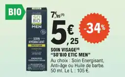 E.Leclerc Soin visage so'bio etic men offre