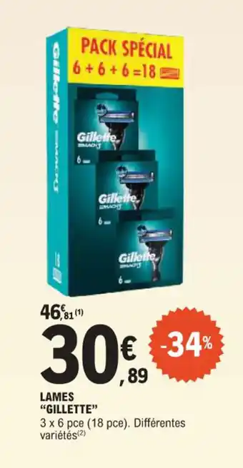 E.Leclerc Lames gillette offre