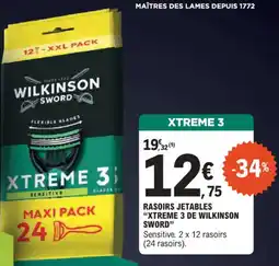 E.Leclerc Rasoirs jetables xtreme 3 de wilkinson sword offre