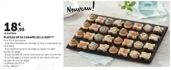 Super U Plateau de 32 canapés de la mer offre