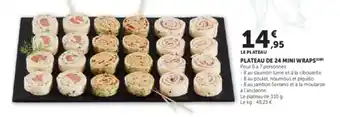 Super U Plateau de 24 mini wraps offre