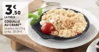 Super U Coquille au crabe offre