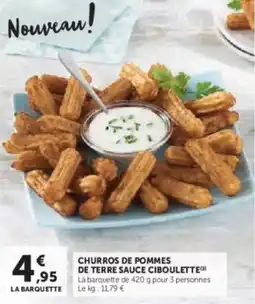 Super U Churros de pommes de terre sauce ciboulette offre